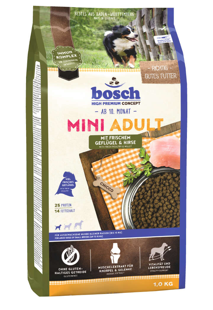 bosch Hunde-Trockenfutter HPC Mini Adult Geflügel+Hirse